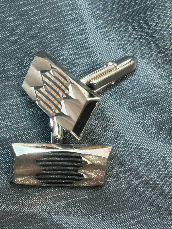 Vintage Hosenträger Set schwarz-weiß mit Fliege & Manschettenknöpfen