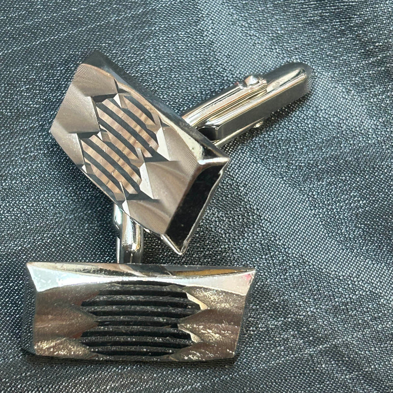 Vintage Hosenträger Set schwarz-weiß mit Fliege & Manschettenknöpfen