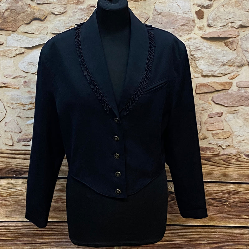 70er Jahre Schwarze Vintage-Jacke Gr.38