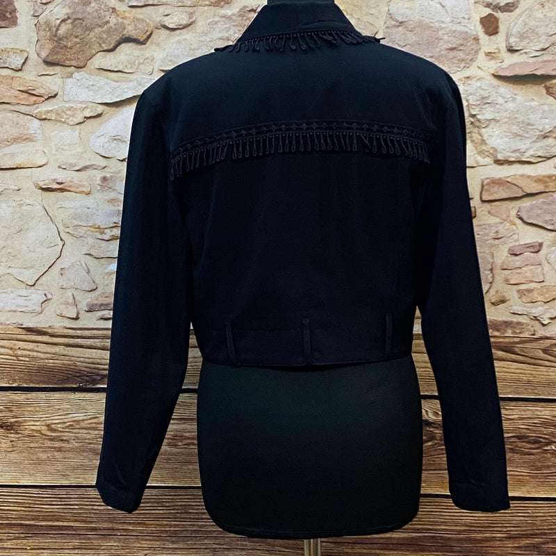 70er Jahre Schwarze Vintage-Jacke Gr.38