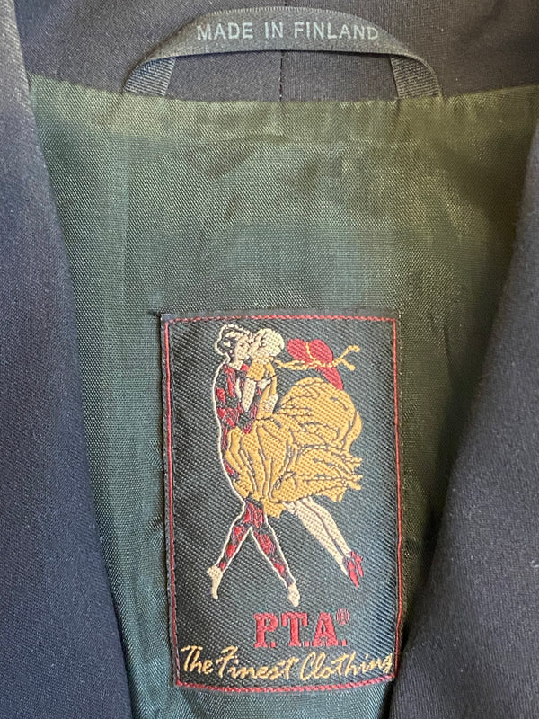 70er Jahre Schwarze Vintage-Jacke Gr.38