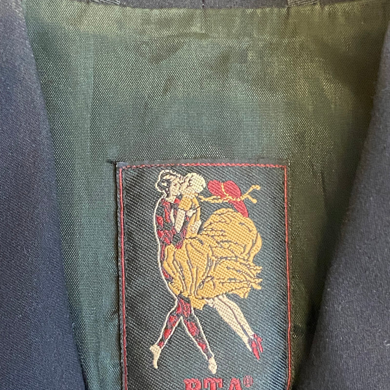 70er Jahre Schwarze Vintage-Jacke Gr.38