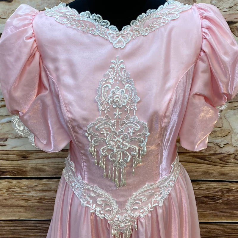80er Jahre Vintage Ballkleid in Rosa Gr.42