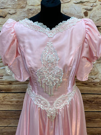 Robe de bal vintage des années 80 en taille rose 42 