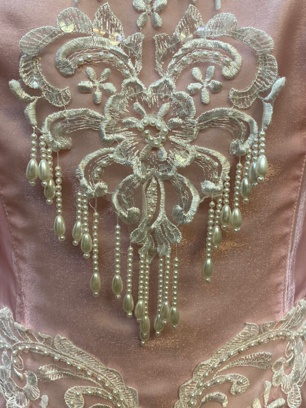 80er Jahre Vintage Ballkleid in Rosa Gr.42