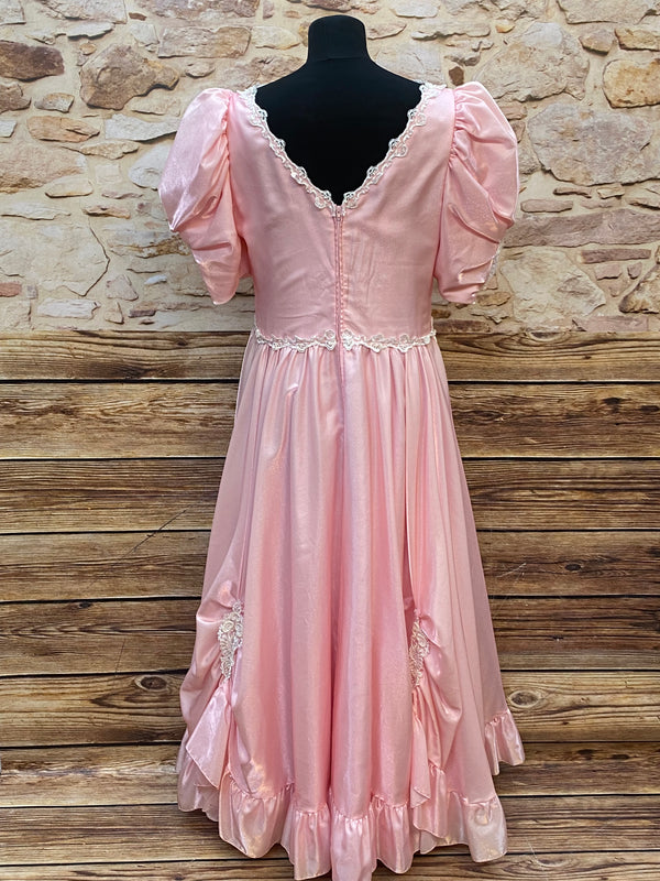 80er Jahre Vintage Ballkleid in Rosa Gr.42