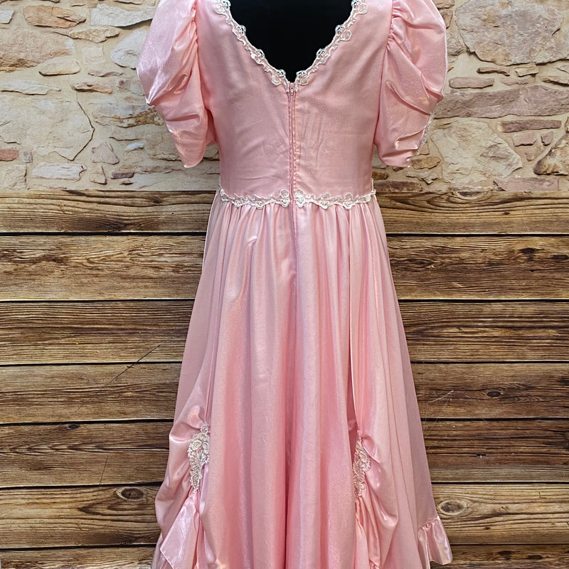 80er Jahre Vintage Ballkleid in Rosa Gr.42