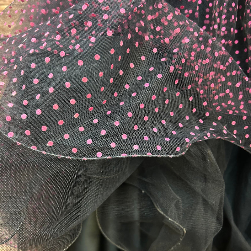 Vintage Pinkes Ballkleid mit Tupfenrock, Größe 38