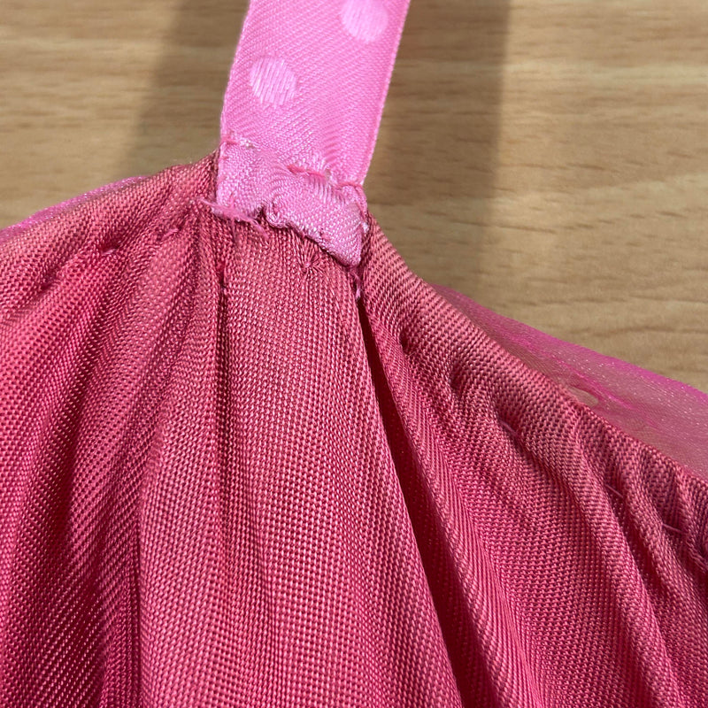 Vintage Pinkes Ballkleid mit Tupfenrock, Größe 38