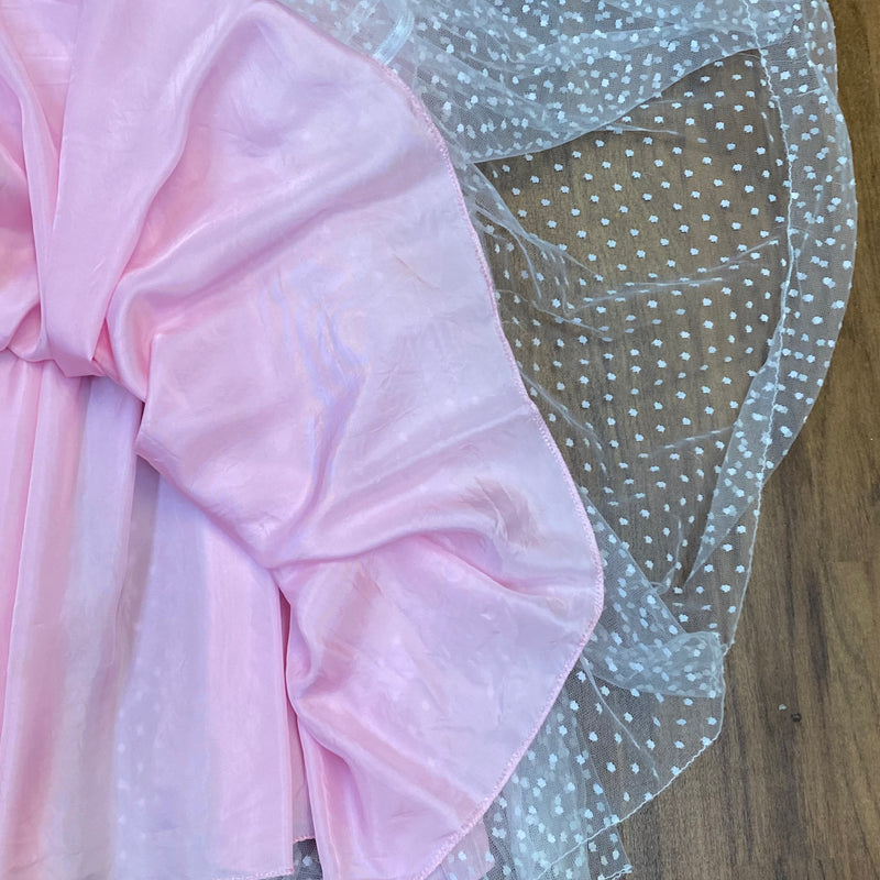 50er Jahre Vintage Ballkleid in rosa mit Polka Dots Gr.34