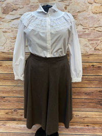 Vintage Bluse mit Spitzenbesatz