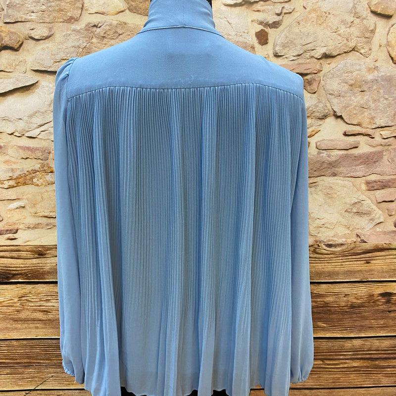 Vintage-Schluppenbluse in Himmelblau, Größe S