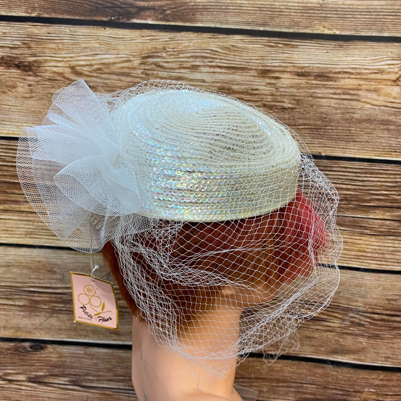 Ungetragener Vintage-Brauthut, „Petite Fleur“ Made in Italy