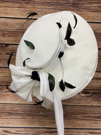 Grand chapeau de mariée vintage, femme, mariage, haute qualité, Ivoire, taille 57