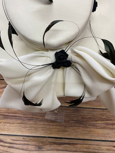 Großer Vintage Brauthut, Damen, Hochzeit, hochwertig, Ivory