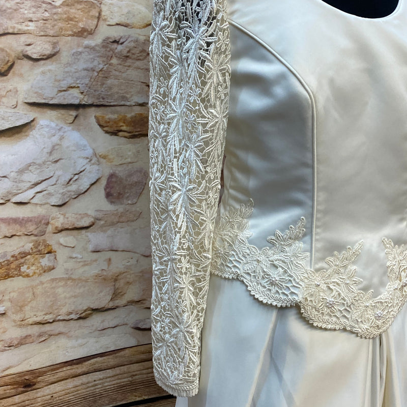 Langes Brautkleid Lohrengel Cassel Gr.42 Vintage langer Arm