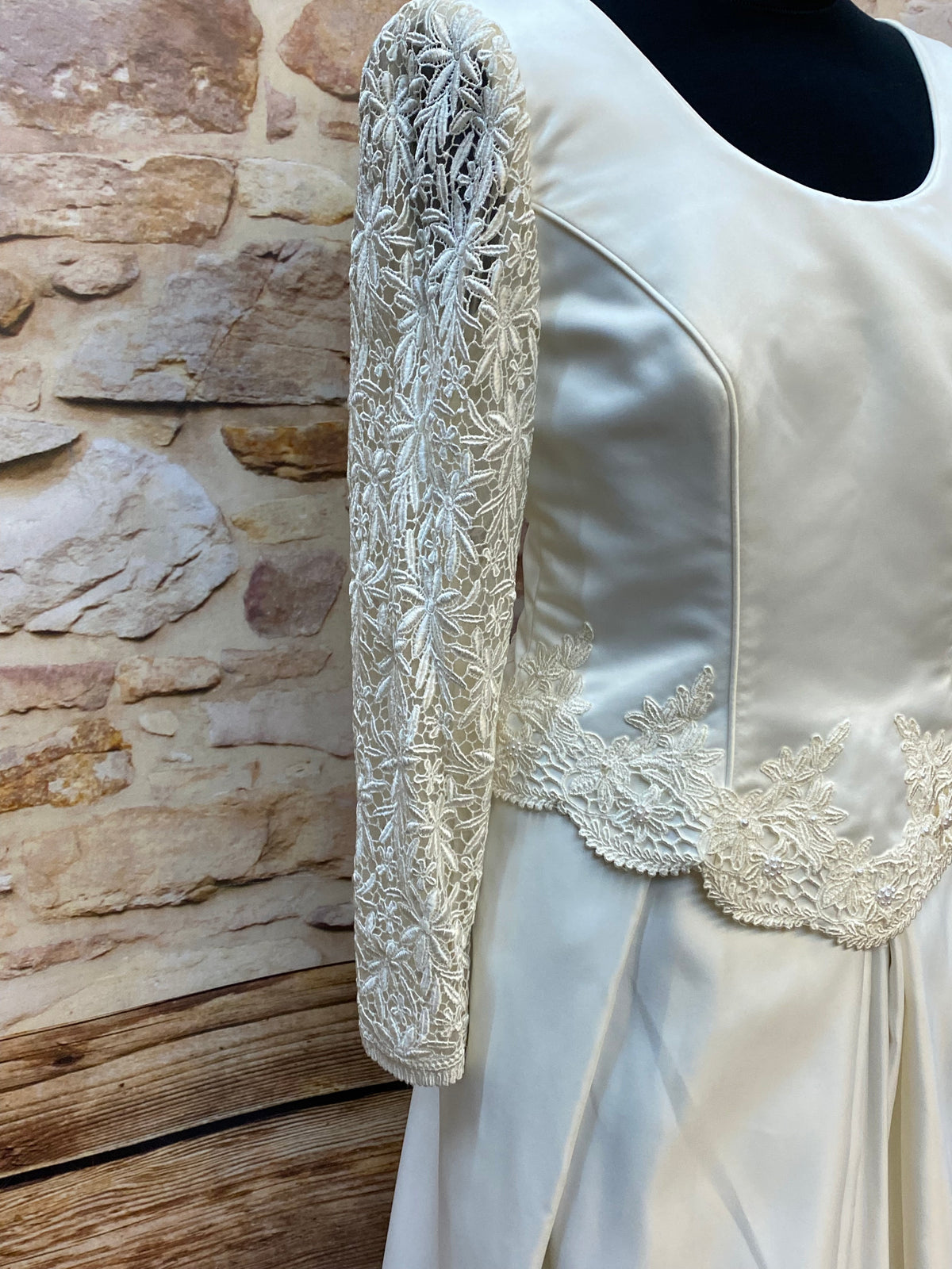 Langes Brautkleid Lohrengel Cassel Gr.42 Vintage langer Arm