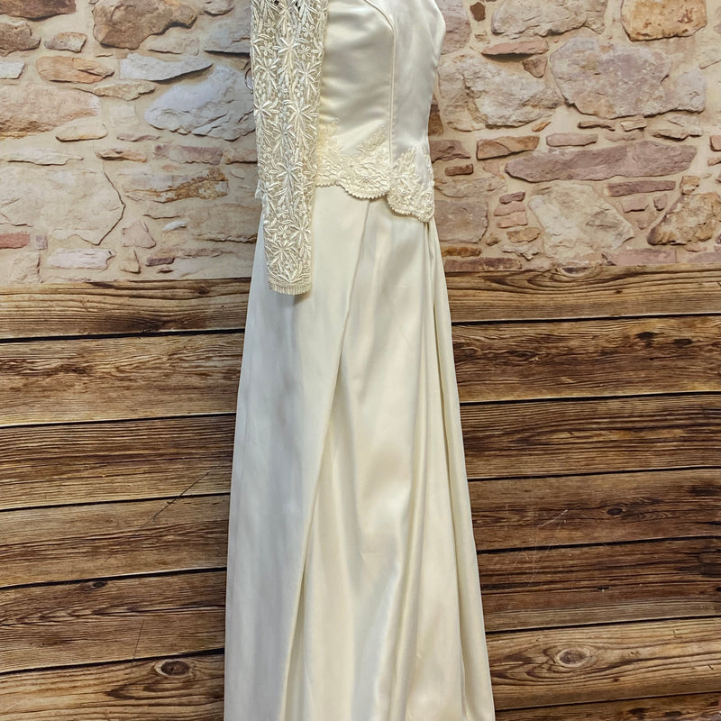 Langes Brautkleid Lohrengel Cassel Gr.42 Vintage langer Arm 