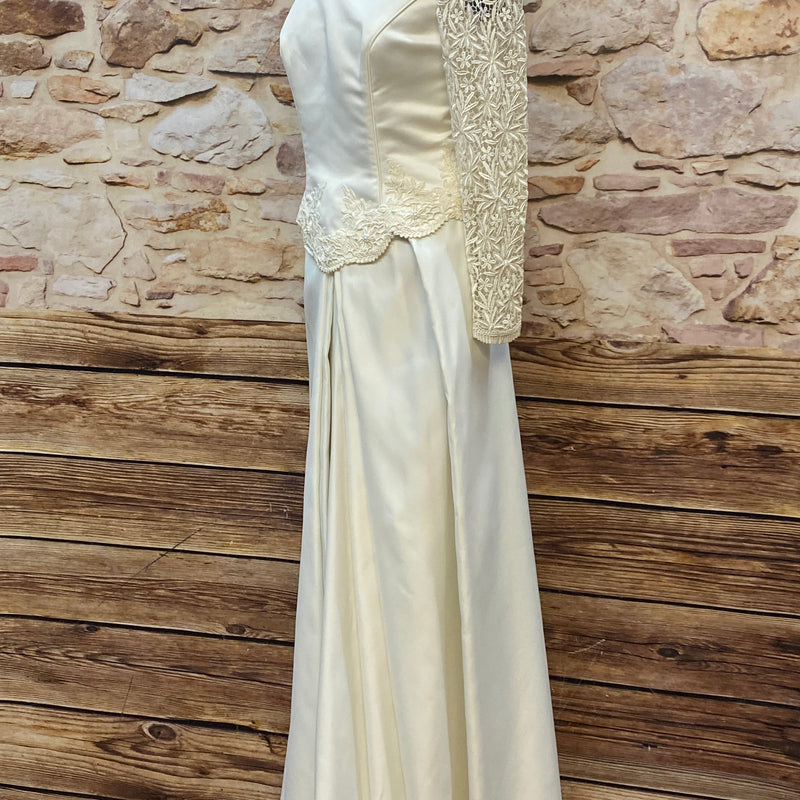 Langes Brautkleid Lohrengel Cassel Gr.42 Vintage langer Arm