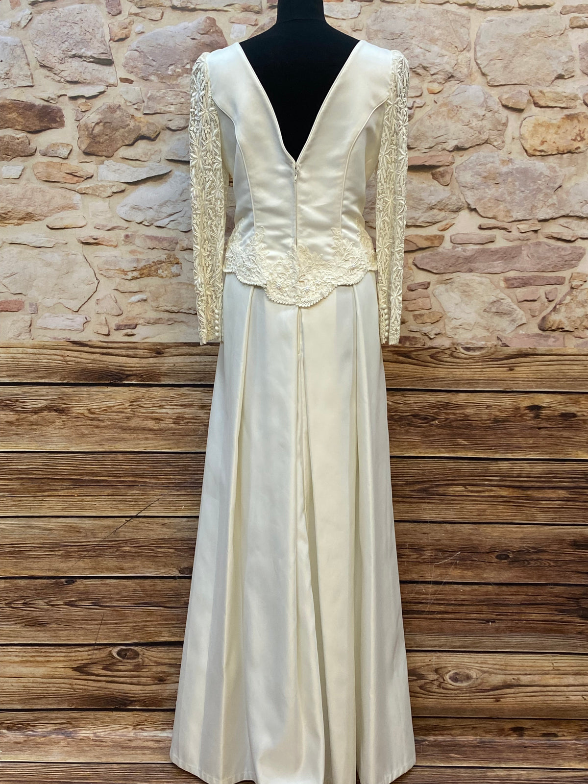 Langes Brautkleid Lohrengel Cassel Gr.42 Vintage langer Arm