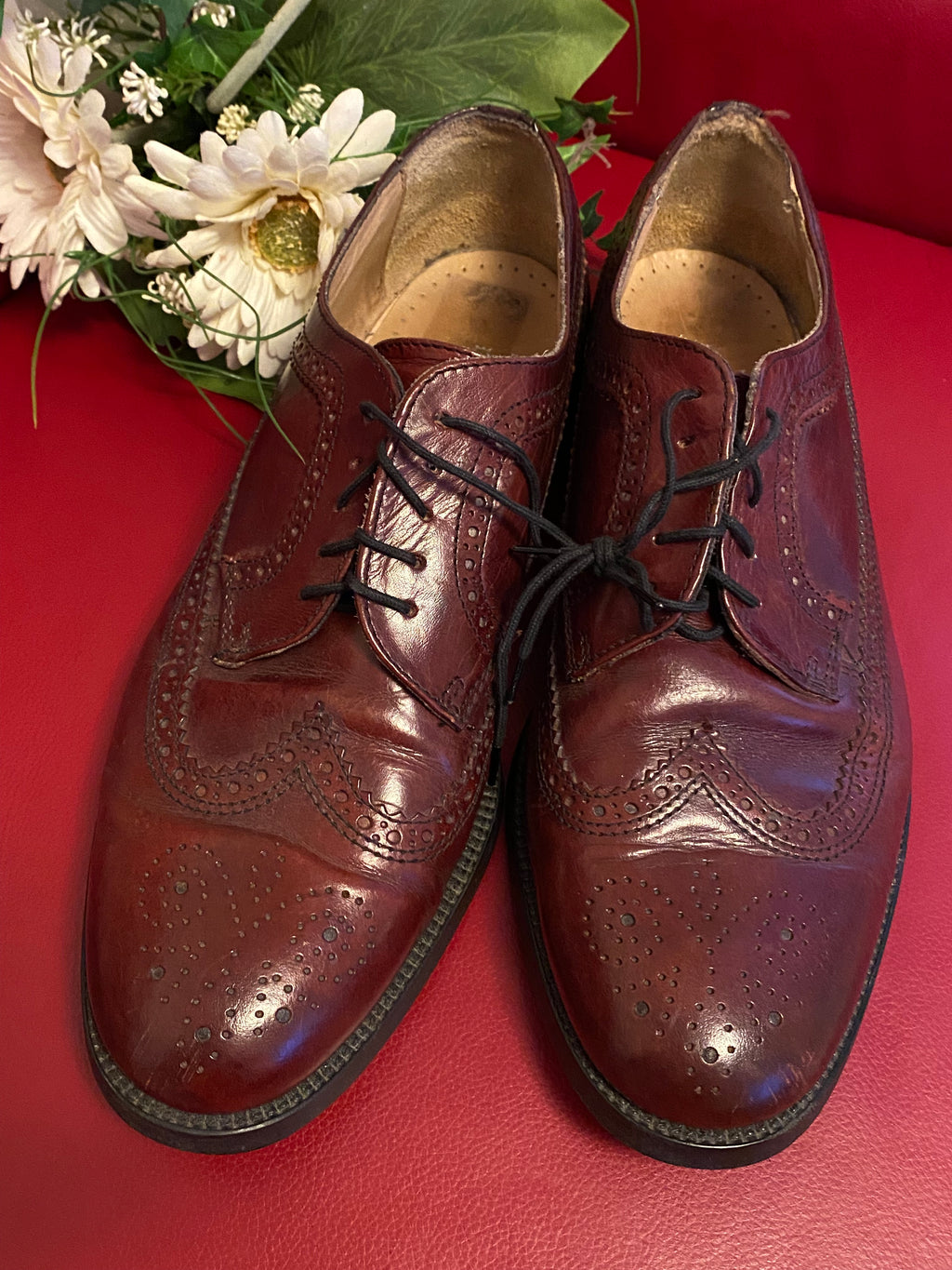 Herren Vintage Brogue Schuhe (Größe 46, Leder)