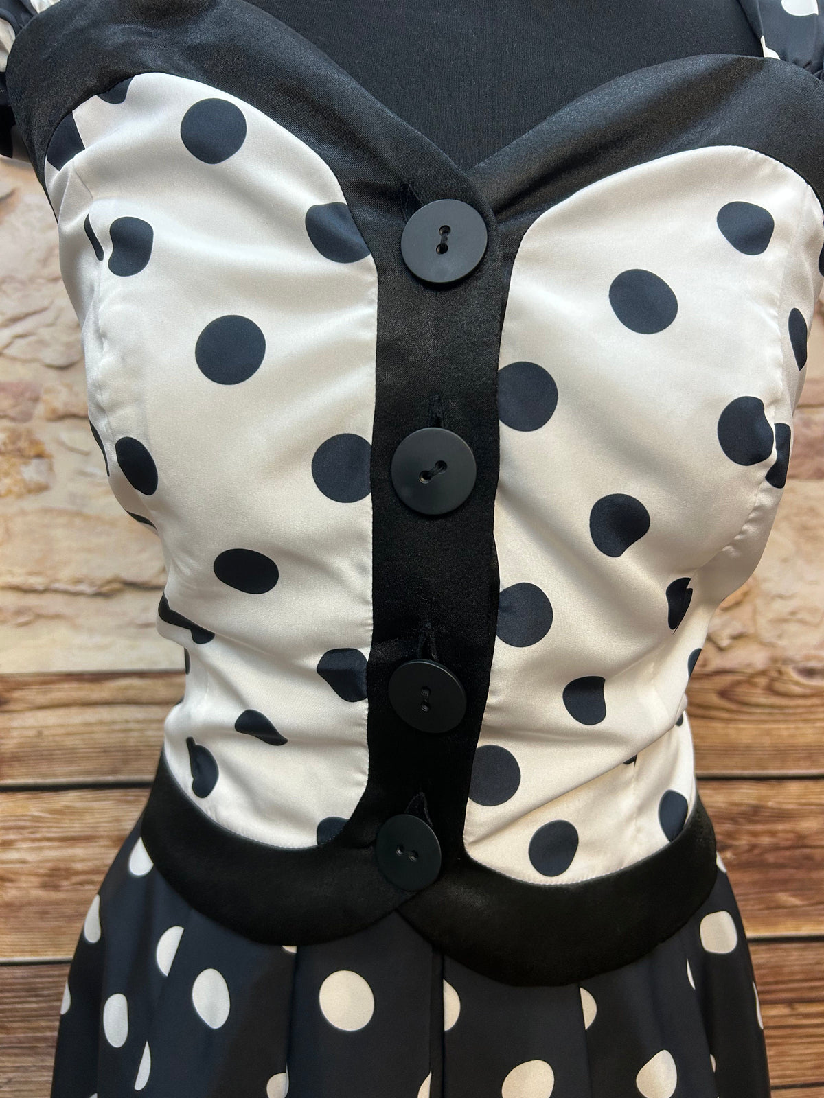 Vintage Outfit, Punkte-Kleid-Set Größe 42