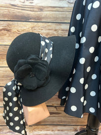 Vintage Outfit, Punkte-Kleid-Set Größe 42