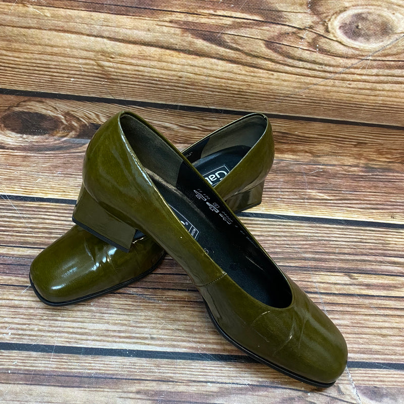 Elegante Vintage Damenschuhe von Gabor olivegrün Gr.39