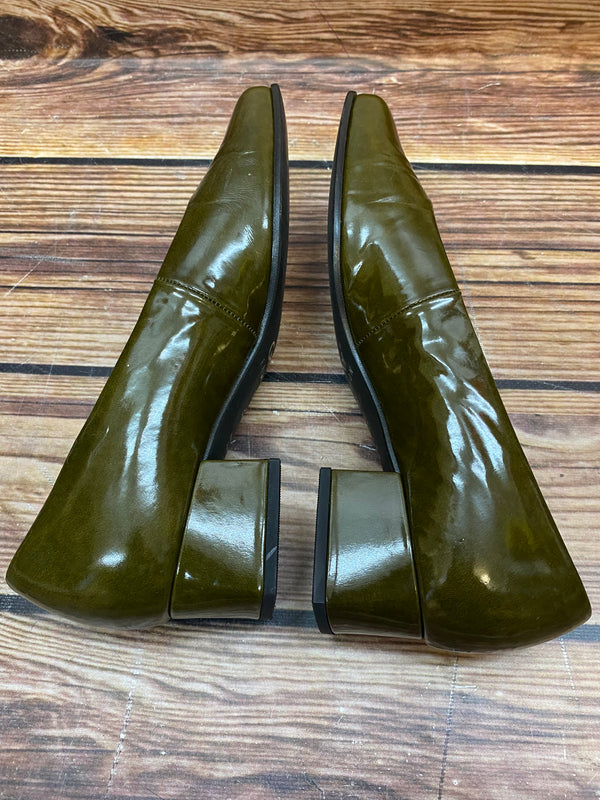 Elegante Vintage Damenschuhe von Gabor olivegrün Gr.39