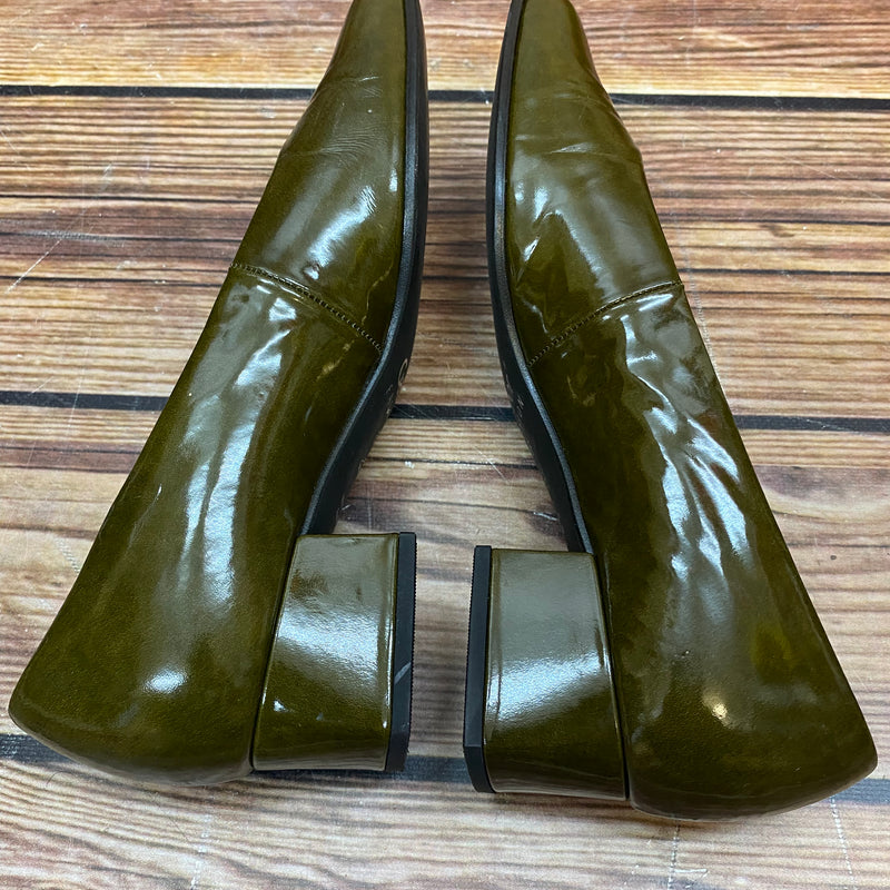 Elegante Vintage Damenschuhe von Gabor olivegrün Gr.39