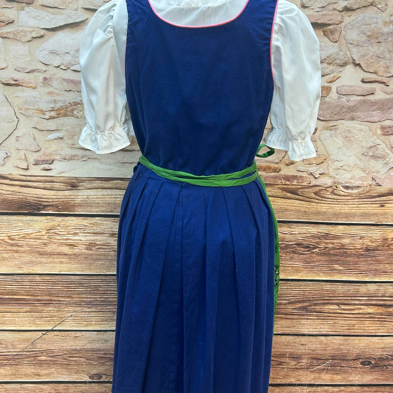 Vintage Dirndl 3-teilig | Gr. 42 – Blau, Pink & Grün