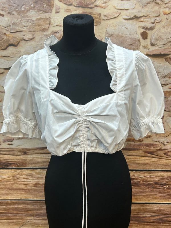Besticktes Vintage Dirndl 3-teilig | Gr. 44 – Dunkelblau & Rosa