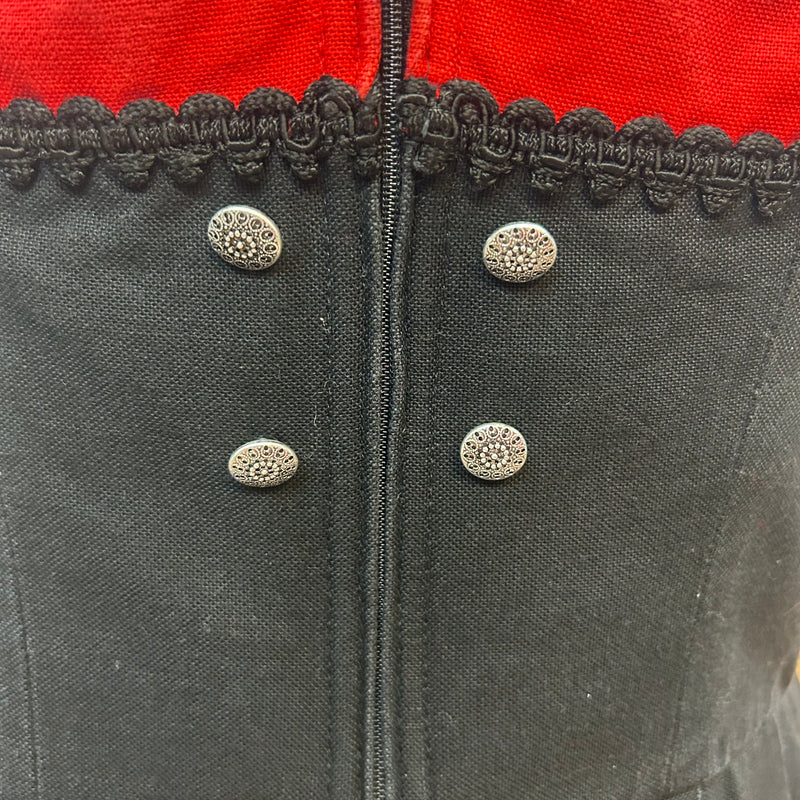 Vintage Dirndl 3-teilig | Gr. 42/44 – Schwarz & Rot