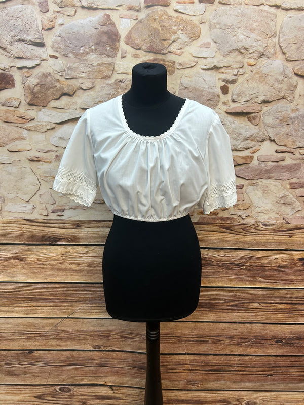 Vintage Dirndl 3-teilig, Stickerei | Gr. 38/40 – Blau & Gelb