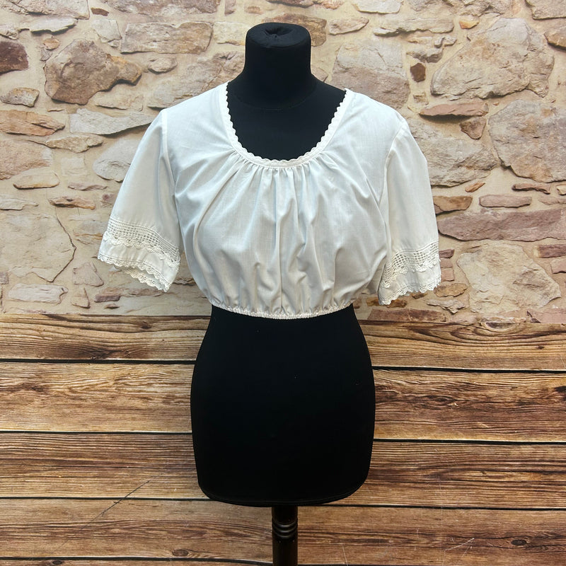 Vintage Dirndl 3-teilig, Stickerei | Gr. 38/40 – Blau & Gelb