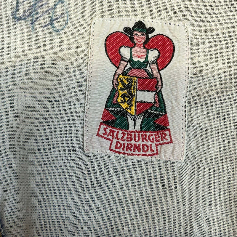 Vintage Dirndl 3-teilig, Stickerei | Gr. 38/40 – Blau & Gelb