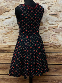 Robe de costume True Vintage Mini Dirndl d'Almsach floral noir, taille 34