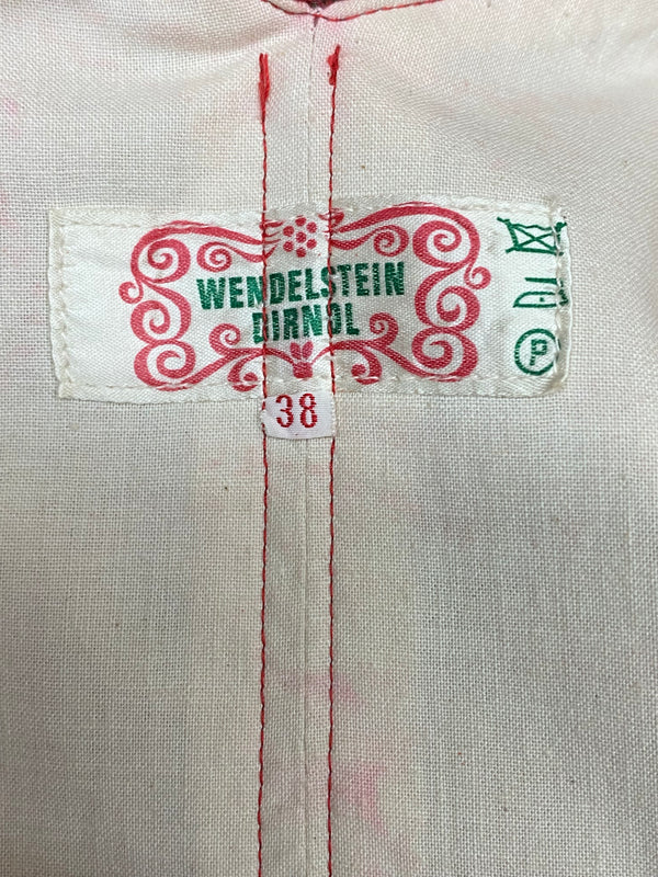 Vintage Trachtenkleid Wendelstein mit Schürze & Bluse – Größe 36 – Rot