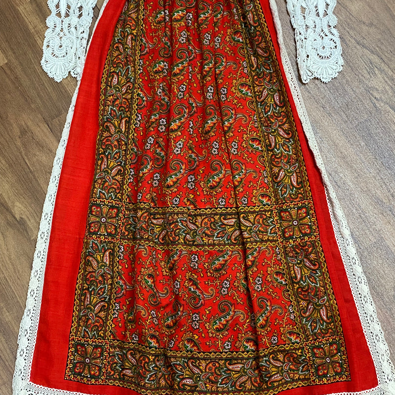 Vintage Trachtenkleid Wendelstein mit Schürze & Bluse – Größe 36 – Rot
