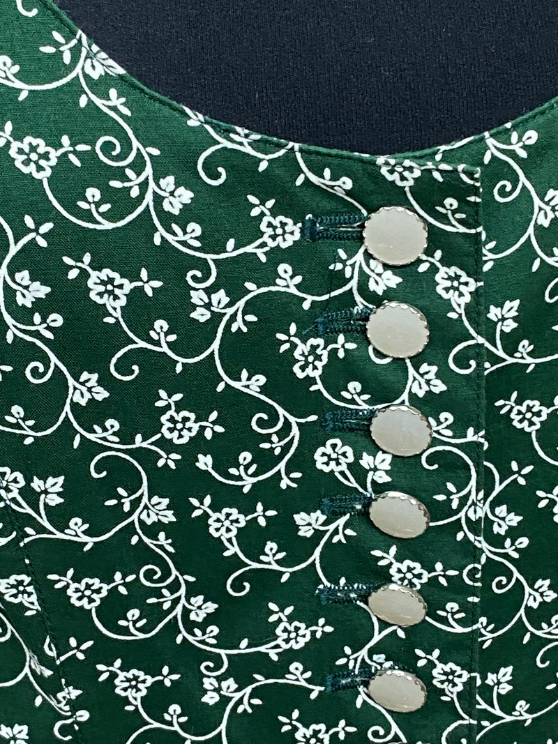 robe traditionnelle vintage dirndl en vert foncé taille 42 par Berwin &amp; Wolf 