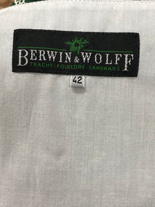 Vintage Trachtenkleid Dirndl in dunkelgrün Gr.42 von Berwin & Wolf