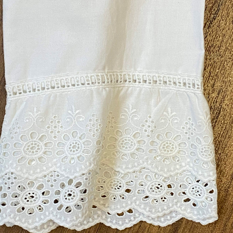 Vintage Dirndlbluse Weiß mit Spitze, Gr. 40, 1980er