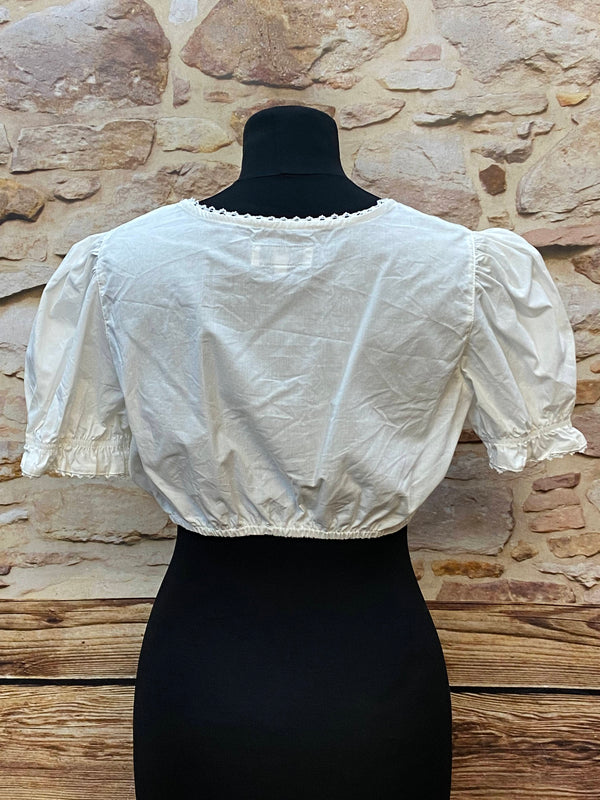 Vintage Dirndlbluse Weiß (Gr. 40), 1990er