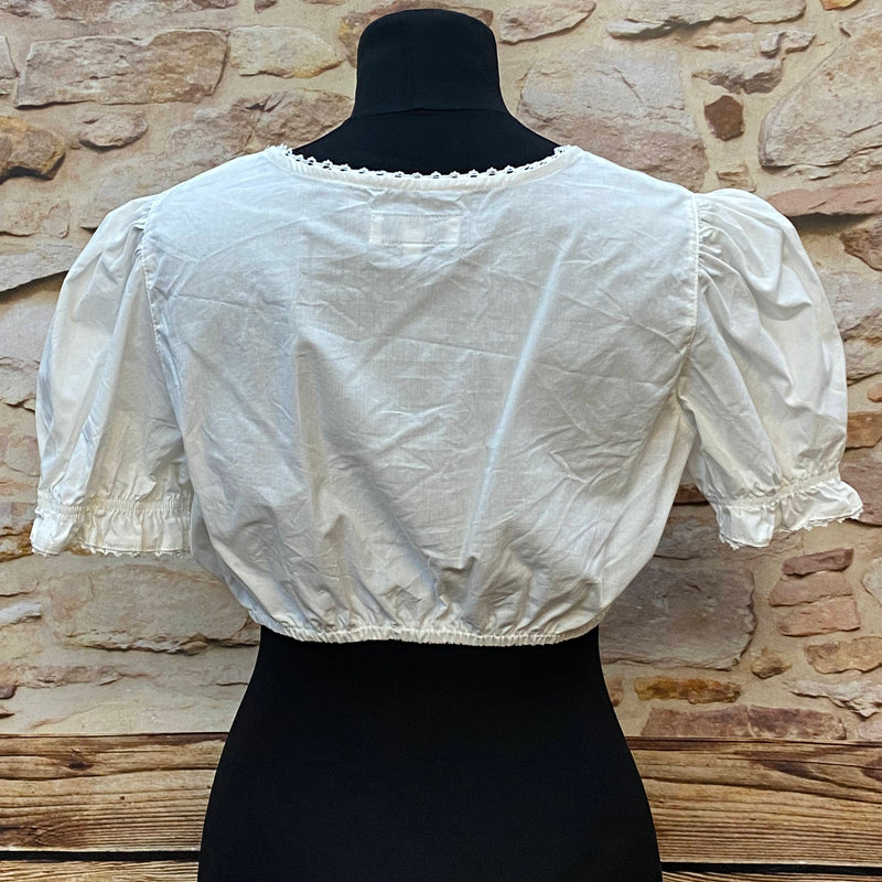 Vintage Dirndlbluse Weiß (Gr. 40), 1990er