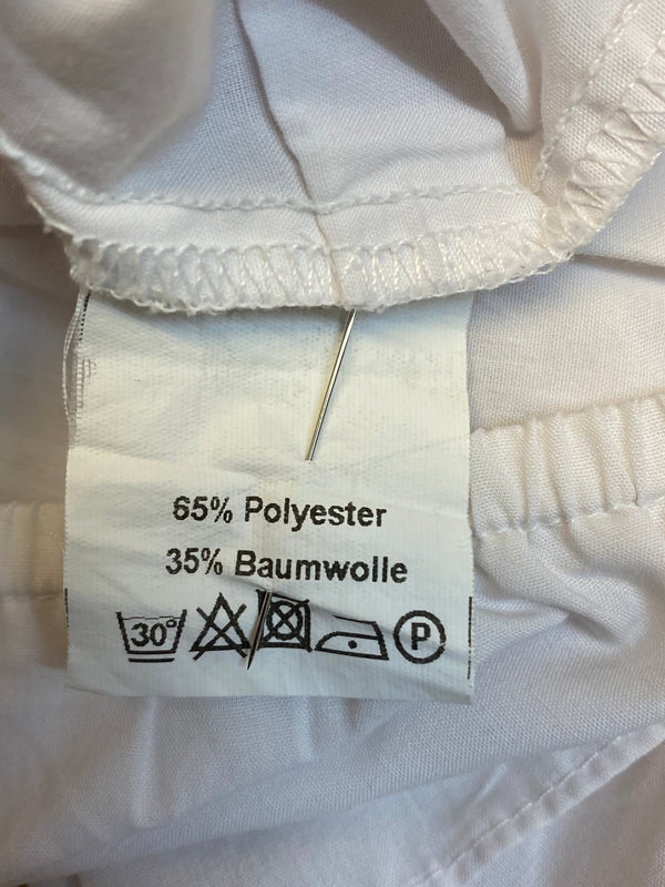 Vintage Dirndlbluse Edel Herz – Raffung, Rüschenkragen, Gr. 44 (fällt größer aus)