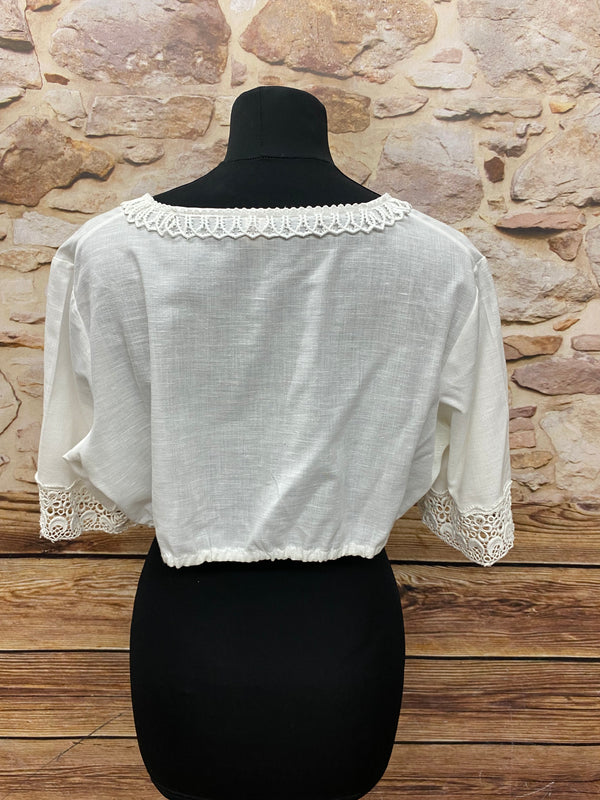 Vintage Dirndlbluse, Trachtenbluse Gr.44