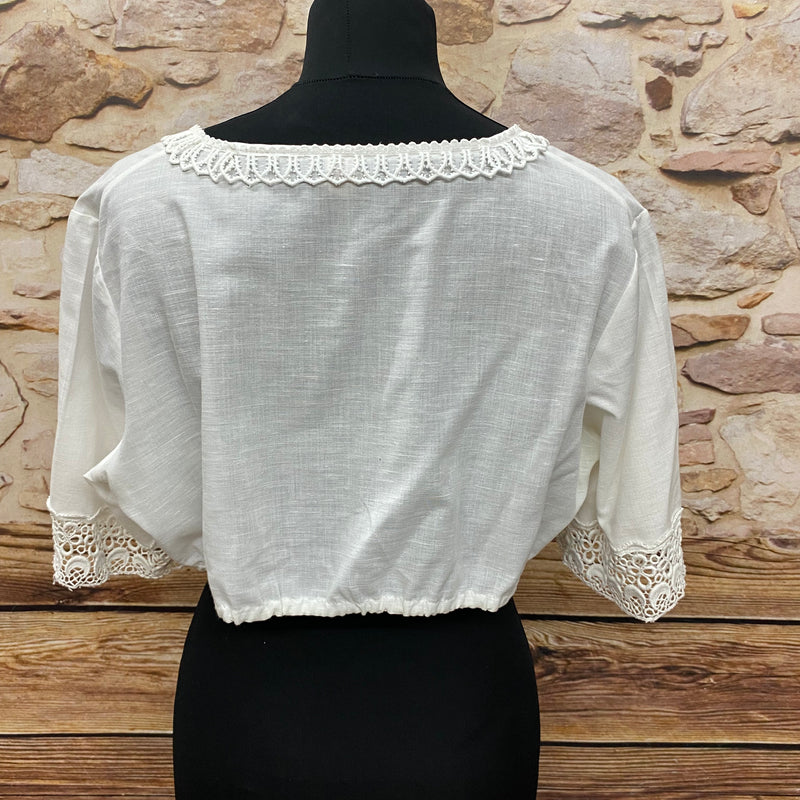 Vintage Dirndlbluse, Trachtenbluse Gr.44