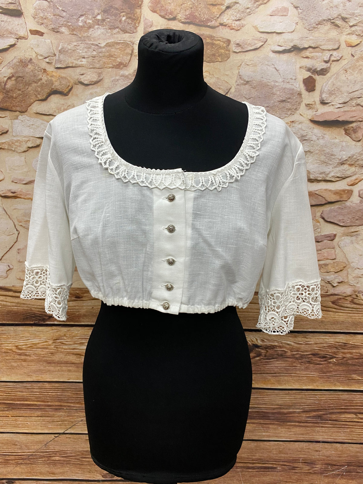 Vintage Dirndlbluse, Trachtenbluse Gr.44 