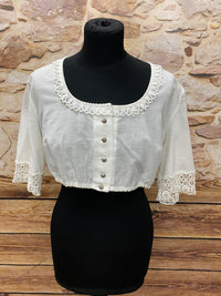 Vintage Dirndlbluse, Trachtenbluse Gr.44 