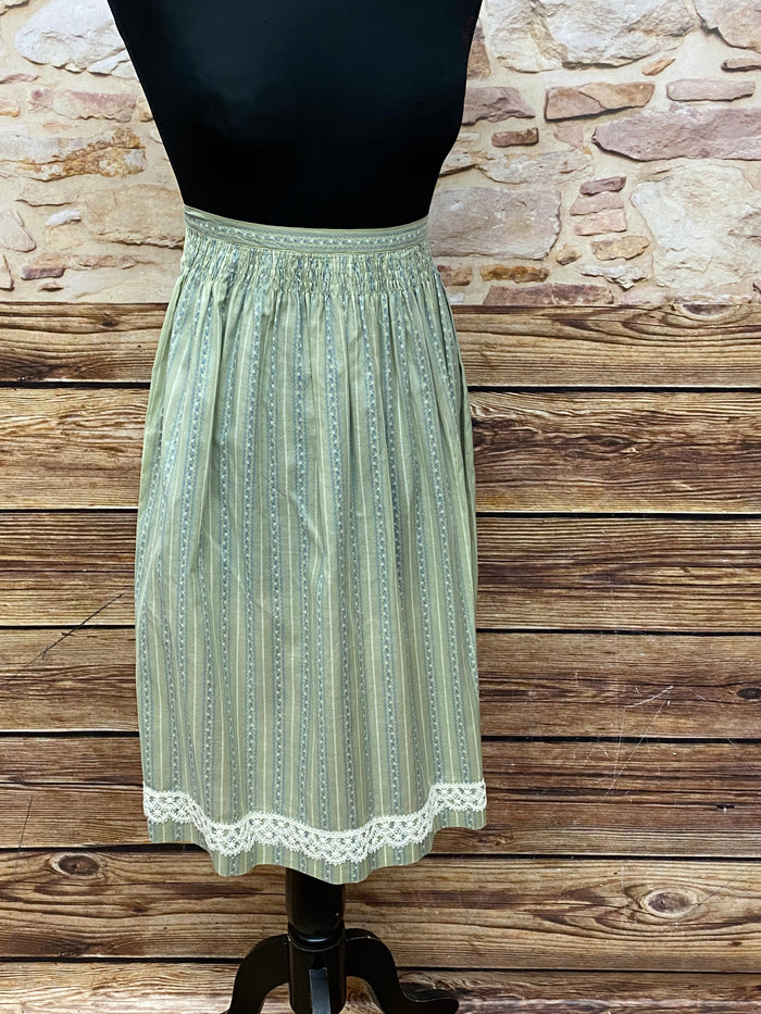 Vintage Schürze für Dirndl oder Trachtenkleid mit Spitzenborte Länge 66 cm